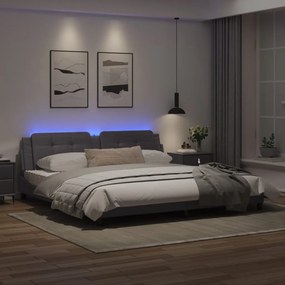 Giroletto con luci led grigio 200x200 cm in similpelle