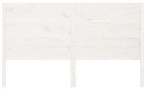 Testiera per letto bianca 126x4x100cm in legno massello di pino