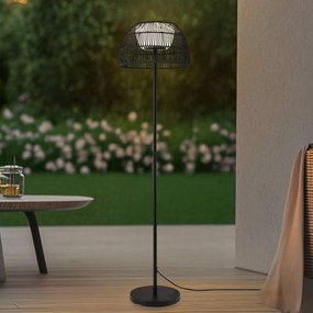 Lucande Lampada da terra da esterno Heribio, nero, ferro, 153 cm