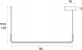 MAXLIGHT PO644 - Lampadario LED su cavo URUS LED/17W/230V nero