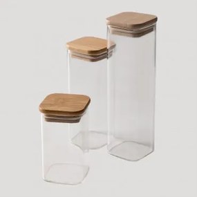Set di 3 vasetti in vetro Valkey Trasparente - Sklum