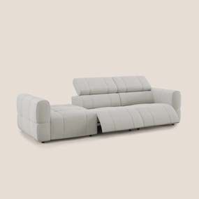 Giotto Divano con terminale e opzione relax elettrico in microfibra effetto velluto impermeabile T09