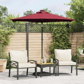 Ombrellone Giardino Con Palo Acciaio Rosso Bordò 225x225x212 Cm /