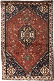 Shiraz Tappeto 110 x 160 Rosso (Iran) Annodato A Mano