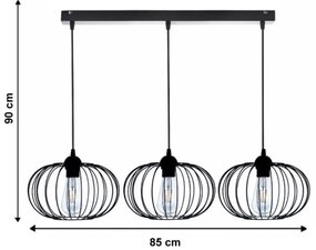 Lampadario a sospensione con filo BOCCA 3xE27/60W/230V