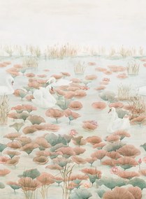 Sian Zeng Carta da parati panoramica Classic Swan Lake - Terracotta