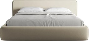 Letto matrimoniale imbottito beige con contenitore con griglia 180x200 cm Kiana - Makamii