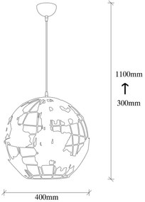 Lampadario su filo FELLINI 1xE27/40W/230V