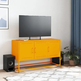 Mobile tv giallo senape 100,5x39x60,5 cm in acciaio