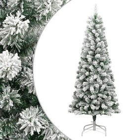 Albero di Natale Artificiale con Neve Fioccata Incernierato, Albero Natale Artificiale Incernierato con Neve Fioccata 210 cm III