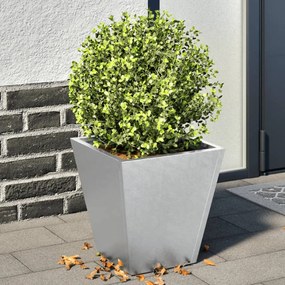 Fioriere Da Giardino 2 Pz 30x30x30 Grigie İn Acciaio Zincato /