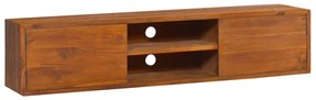 Mobile Tv A Parete 135x30x30 Cm İn Legno Massello Di Teak /