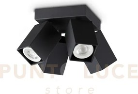 Dynamite faretto nero orientabile 4 luci attacco gu10 lampadina inc...