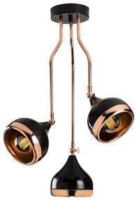 Lampadario a stelo YILDO 3xE27/40W/230V nero/rame