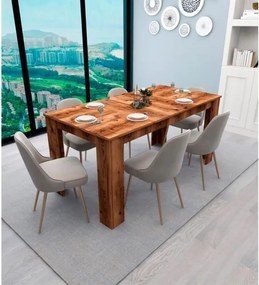 Tavolo Da Pranzo Fisso 80x160 Cm Da Cucina Effetto Legno Demis Noce