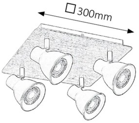 Rabalux 5905 - Faretto MAC 4xGU10/35W/230V