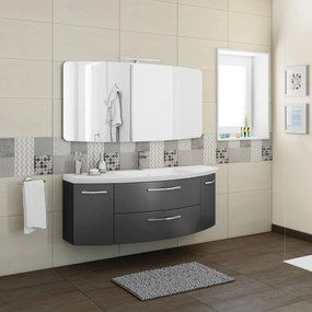 Mobile sottolavabo e lavabo Cassca grigio ferro L 139 x H 48 x P 47 cm 1 cassetto