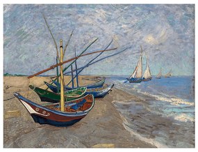 Riproduzione del dipinto di Vincent van Gogh "Barche da pesca sulla spiaggia di Les Saintes-Maries-de la Mer", 40 x 30 cm. Vincent van Gogh - Fishing Boats on the Beach at Les Saintes-Maries-de la Mer - Fedkolor