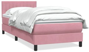 Giroletto A Molle Con Materasso Rosa 80x220 Cm Velluto /