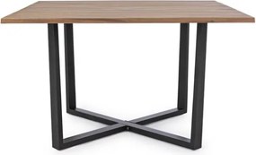 Tavolo da esterno quadrato in legno 130x130 cm gambe in acciaio Helsinki Bizzotto