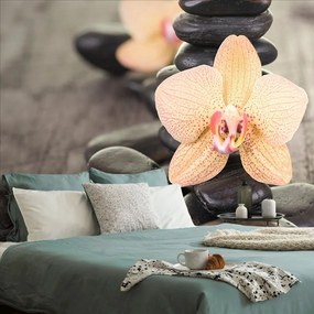 Carta da parati – Orchidee e pietre Zen