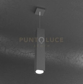 Plate sospensione tubo h.50 1 luce grigio antracite 1129-s50-ga