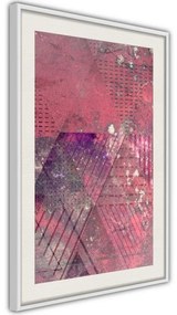 Poster  Pink Patchwork III  Cornice Quadri Cornice nera con pass-partout, Larghezza x Altezza Home decor 20x30