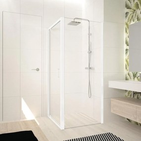 Lato fisso OCEAN 84 cm, H 195 cm in vetro, spessore 4 mm trasparente bianco