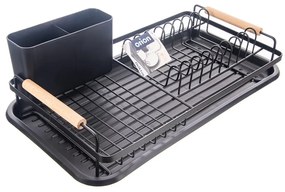 Scolapiatti in metallo nero 43x28,5 cm Radka - Orion