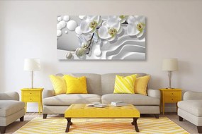 Quadro su tela – Orchidea su sfondo astratto