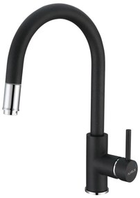 ALVEUS 1129022 - Rubinetto lavello con doccetta estraibile DELOS 38 cm granito/nero