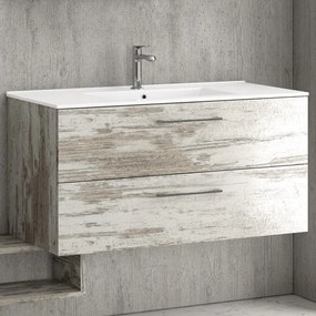 Mobile bagno sospeso da 100cm con lavabo incasso in ceramica EL-100B - KAMALU