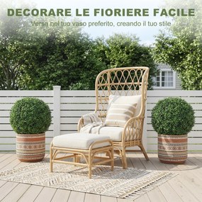 Topiarie Sfere di Pianta Artificiale di Bosso Ø42 cm con 682 Foglie Resistente UV Verde...