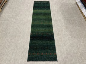 Loribaft Tappeto 300x80 Verde (Iran) Annodato A Mano