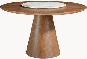 Tavolo rotondo con piano girevole effetto marmo Bosch, Ø 135 cm