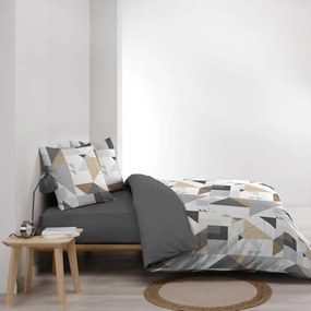 Biancheria da letto bianca/grigia in microfibra per letto singolo 140x200 cm Trigone – douceur d'intérieur