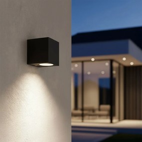 Applique Quadrata Monodirezionale IP65 - GU10 Nera