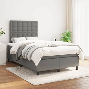 Giroletto A Molle Con Materasso Grigio Scuro 120x200 Cm Tessuto /