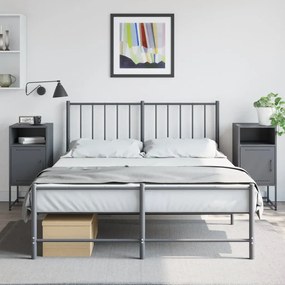 Comodini 2 Pz Antracite 36x39x78 Cm İn Acciaio /