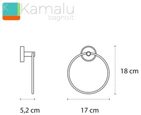 Kamalu - portasalvietta anello finitura nera in acciaio linea kaman nico-05