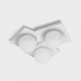 Cicladi lampada da soffitto 3 luci in gesso bianca attacco gx53 l.4...