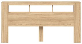 Testiera led rovere sonoma 200x18,5x103,5 cm legno multistrato