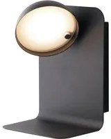 Applique LED BOING in metallo nero con testa orientabile e presa USB