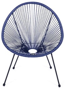 Poltrona da esterno blu in metallo e plastica Avocado Comfort – Bonami Selection