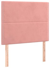 Giroletto a molle con materasso rosa 100x200 cm in velluto