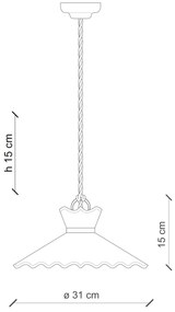 Lampadario Classico Ravenna Metallo E Ceramica Nero Sfumato Arg. 1 Luce E27