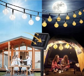 Catena decorativa solare LED 30xLED/8 funzioni 500 mAh 6,5 m IP67 bianco caldo