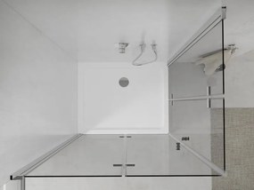 Mexen Lima Duo cabina doccia pieghevole 80 x 70 cm, trasparente, cromo + piatto Flat - 856-080-070-01-02-4010