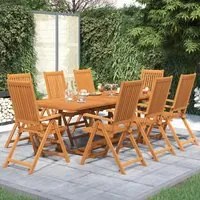 Set Mobili da Pranzo per Giardino 9 pz Legno Massello di Acacia 3079642