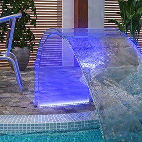 Fontana Da Piscina Con Led Rgb İn Acrilico 50 Cm /